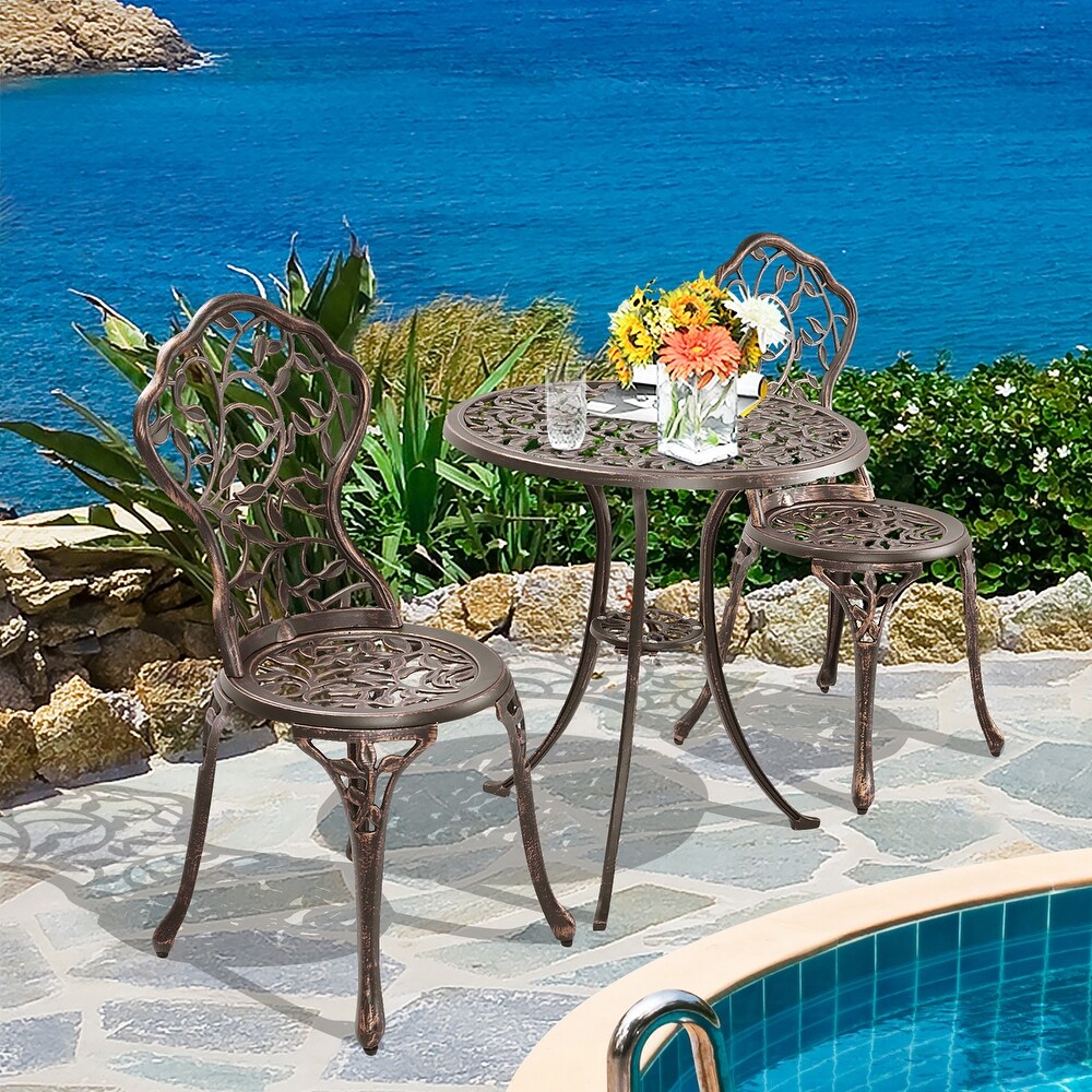 3 Pieces Outdoor Bistro Set Patio Furniture Set Table and Chairs Set