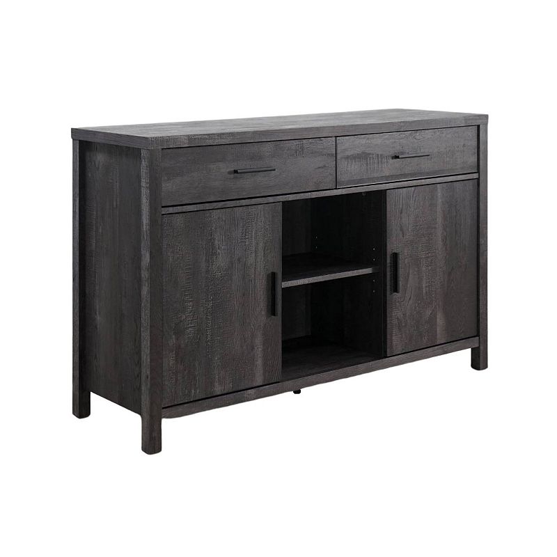 FC Design 47W Sideboard Storage Cabinet， Dining Server Cupboard Buffet Table with Two Cabinets and Drawers