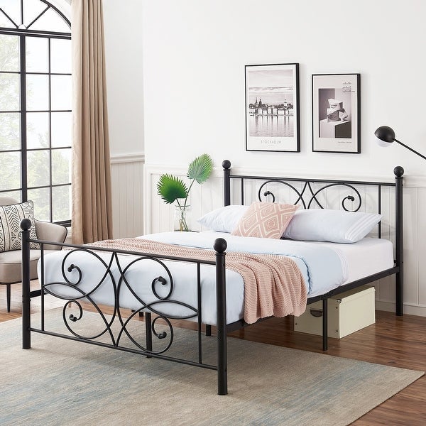 Taomika 3-pieces Bedroom Set with Metal Bed Frame and 2-Drawer Nightstands - - 35937071