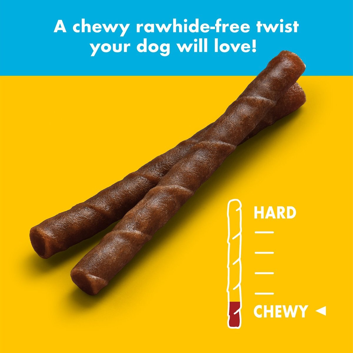 Chewsday Chicken Delight Chew Twists Rawhide-Free Dog Hard Chews， 28 count