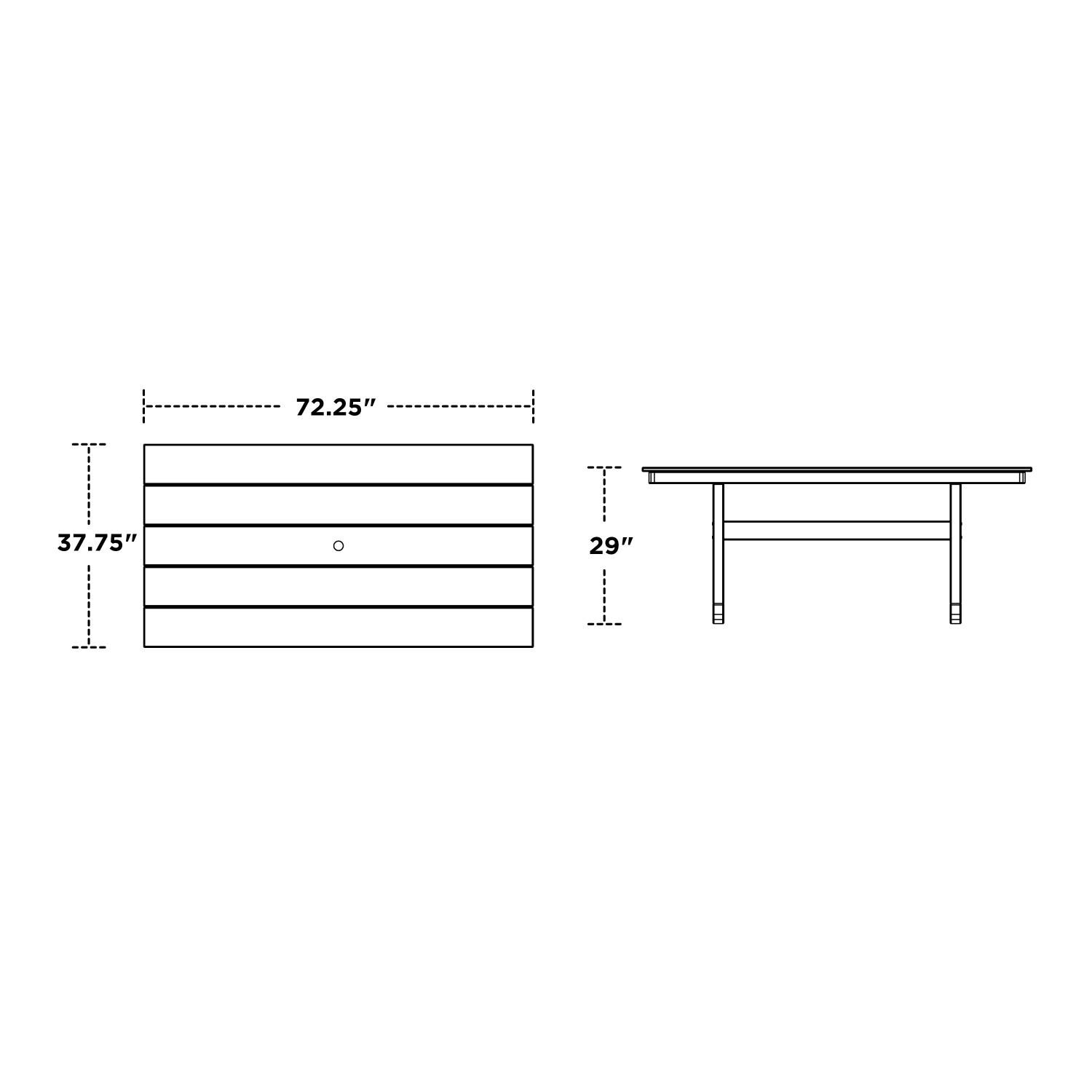 POLYWOOD Vineyard 7-Piece Farmhouse Trestle Dining Set