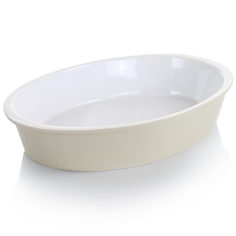 Martha Stewart 13 Inch x 9.5 Inch Stoneware Oval Baker in Taupe