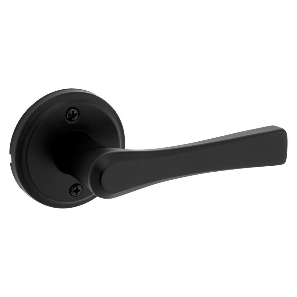 Kwikset Katella Matte Black Passage HallCloset Door Lever with Microban 720KAL5146ALRCS