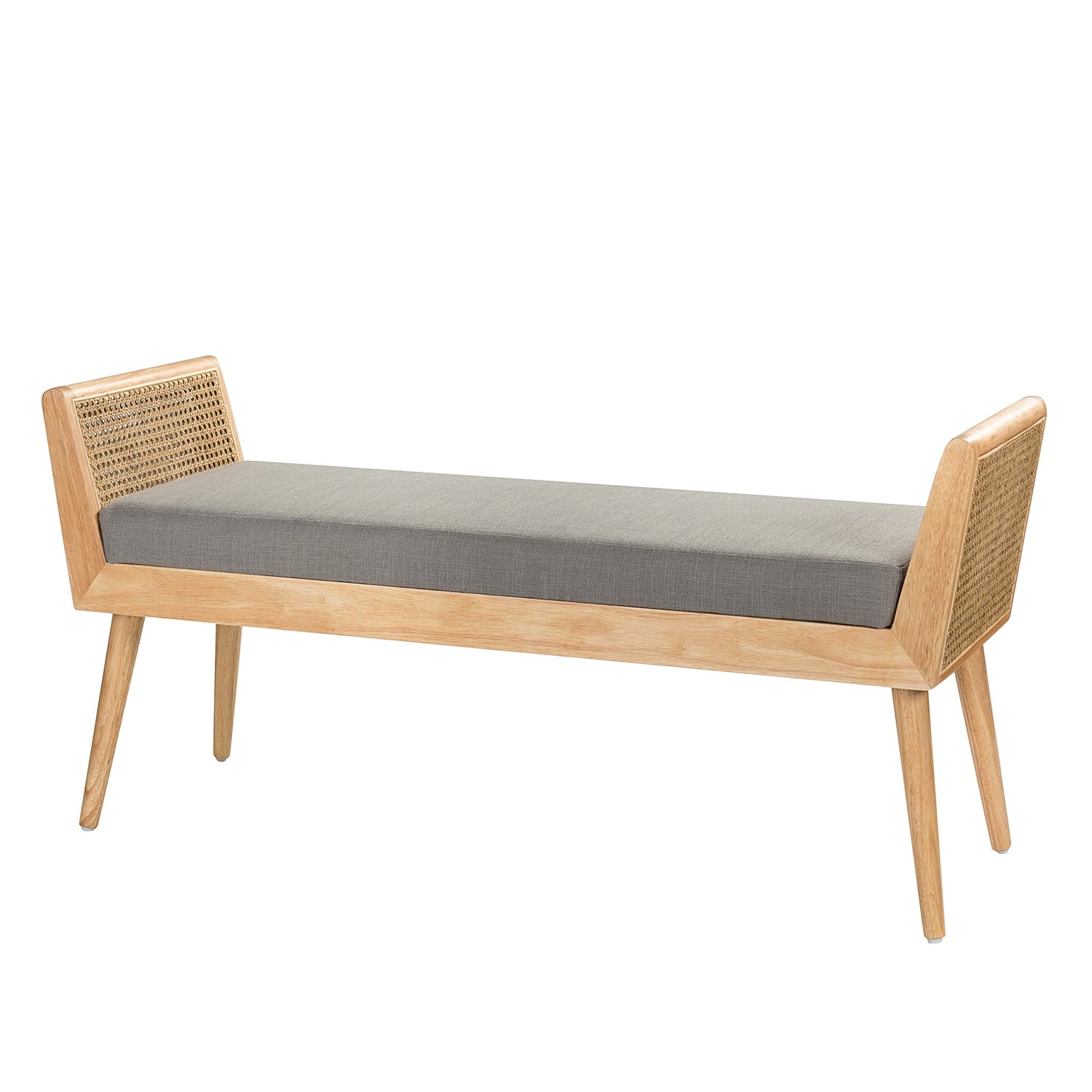 Artful Living Design Velvet and Velvet Bedroom Bench with Solid Wood Legs for Living Room,Grey