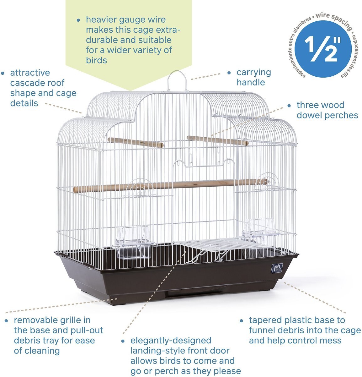 Prevue Pet Products Keet/Tiel Cascade Roof Bird Cage