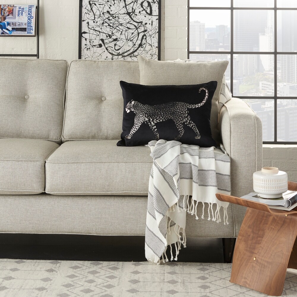 Mina Victory Sofia Black Throw Pillow   ( 14\