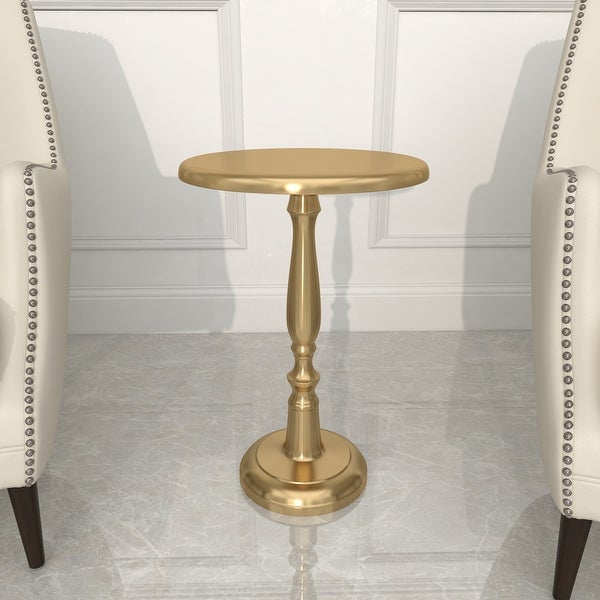 Gold Aluminum Traditional Accent Table 22 x 15 x 15