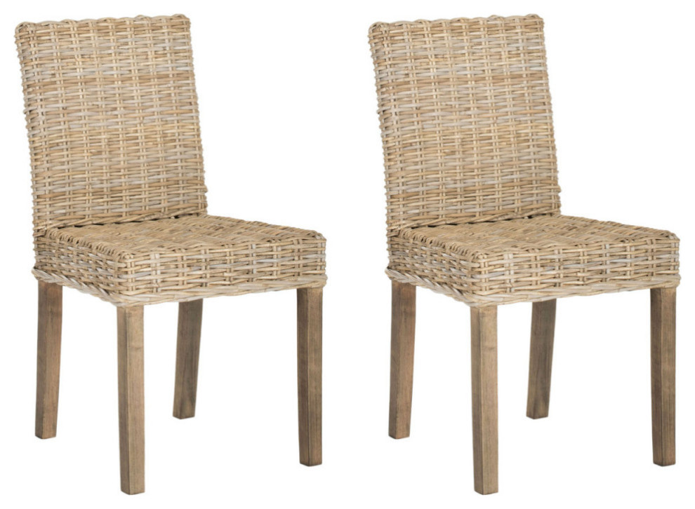 Rodney 19  x27 x27h Rattan Side Chair (set of 2) Natural Unfinished   Tropical   Dining Chairs   by AED Luxury Home Decor  Houzz