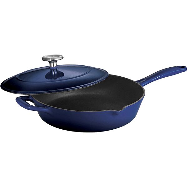 Tramontina Enameled Cast-Iron 12-in. Covered Skillet