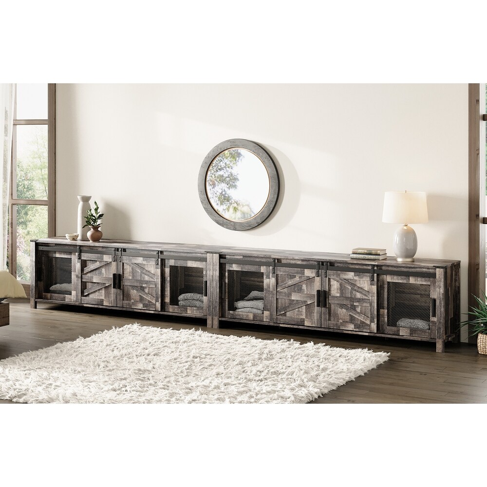 Sliding Barn Door TV Stand Cabinet  Entertainment Center for 75\