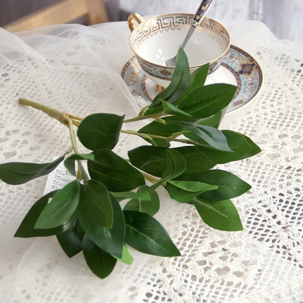 Wholesale Artificial Plant Artificial Plant Set Artificial Plant Ceiling Decoration Camellia leaves bunch w/5 branches