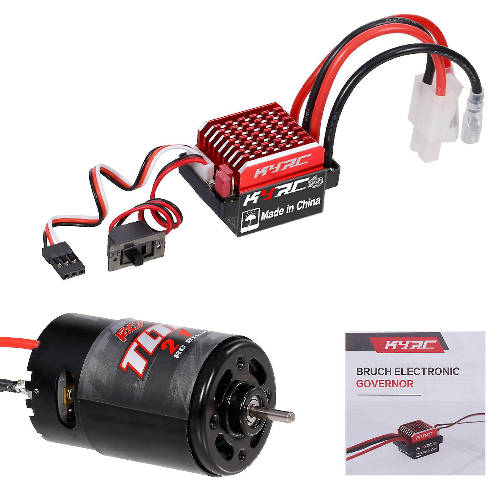 550 21t Brushed Motor With 60a/360a Esc Brushed Electric Speed Controller 6v/2a For Rc Racing Car Off-road Car Compatible With Trx-4 Trx-6 Axial