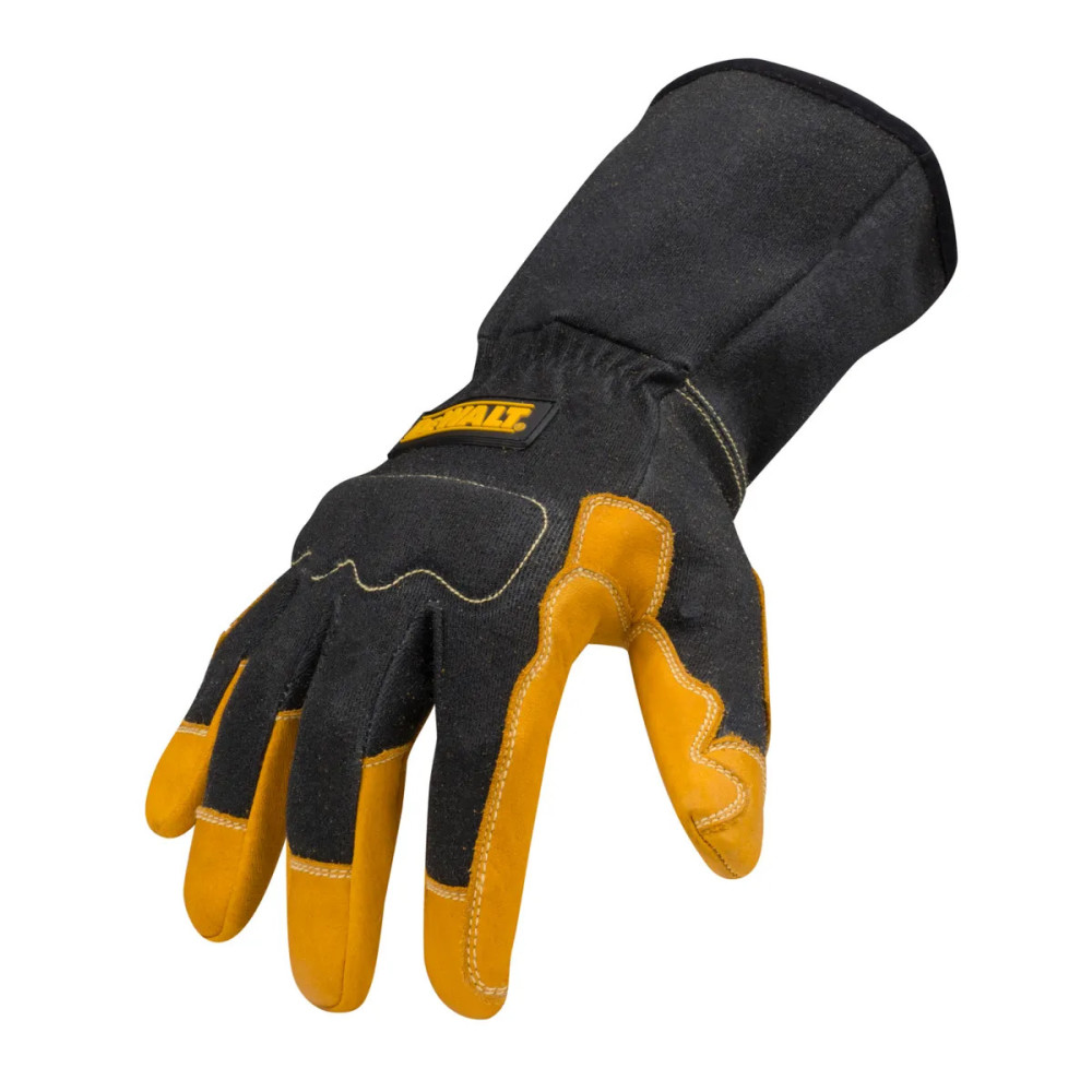 DW Welding Fabricator Gloves Large Black Yellow Premium Leather DXMF01011LG from DW