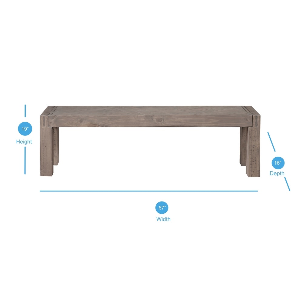 The Gray Barn Aubree Reclaimed Wood Weathered Gray Dining Bench