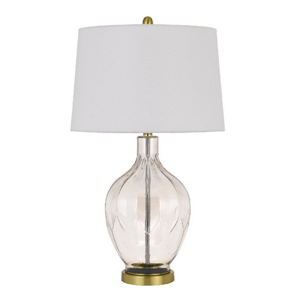 Benjara BM272318 29 Inch Glass Table Lamp with Dim...