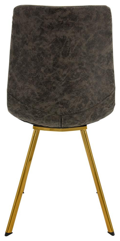 Leisuremod Markley Modern Leather Dining Chair With Gold Legs Set Of 4 Mcg18Gr4   Contemporary   Dining Chairs   by GwG Outlet  Houzz