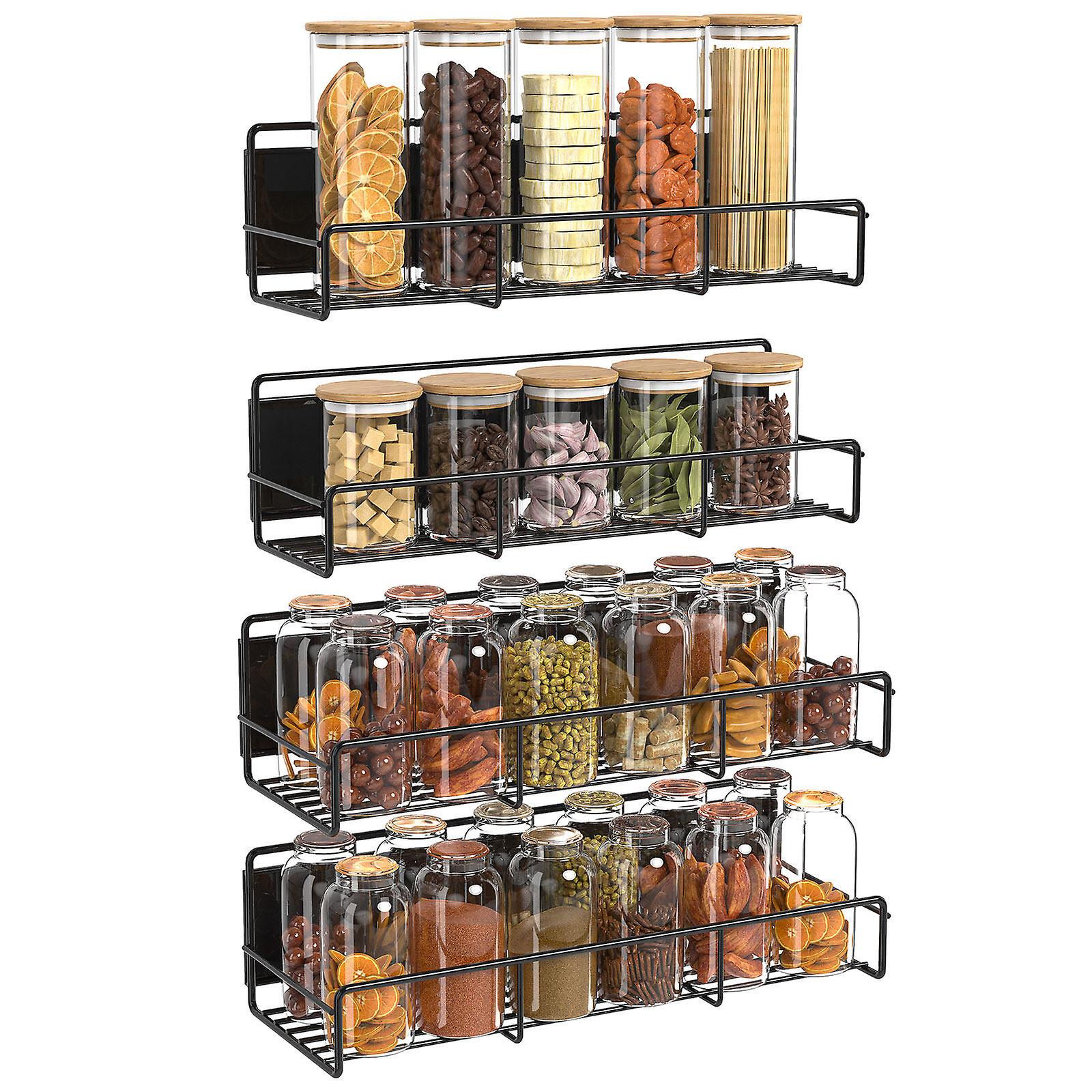 4 Pcs Magnetic Fridge Racks Spice Storage Rack Kitchen Storage Rack Magnetic Refrigerator Shelf