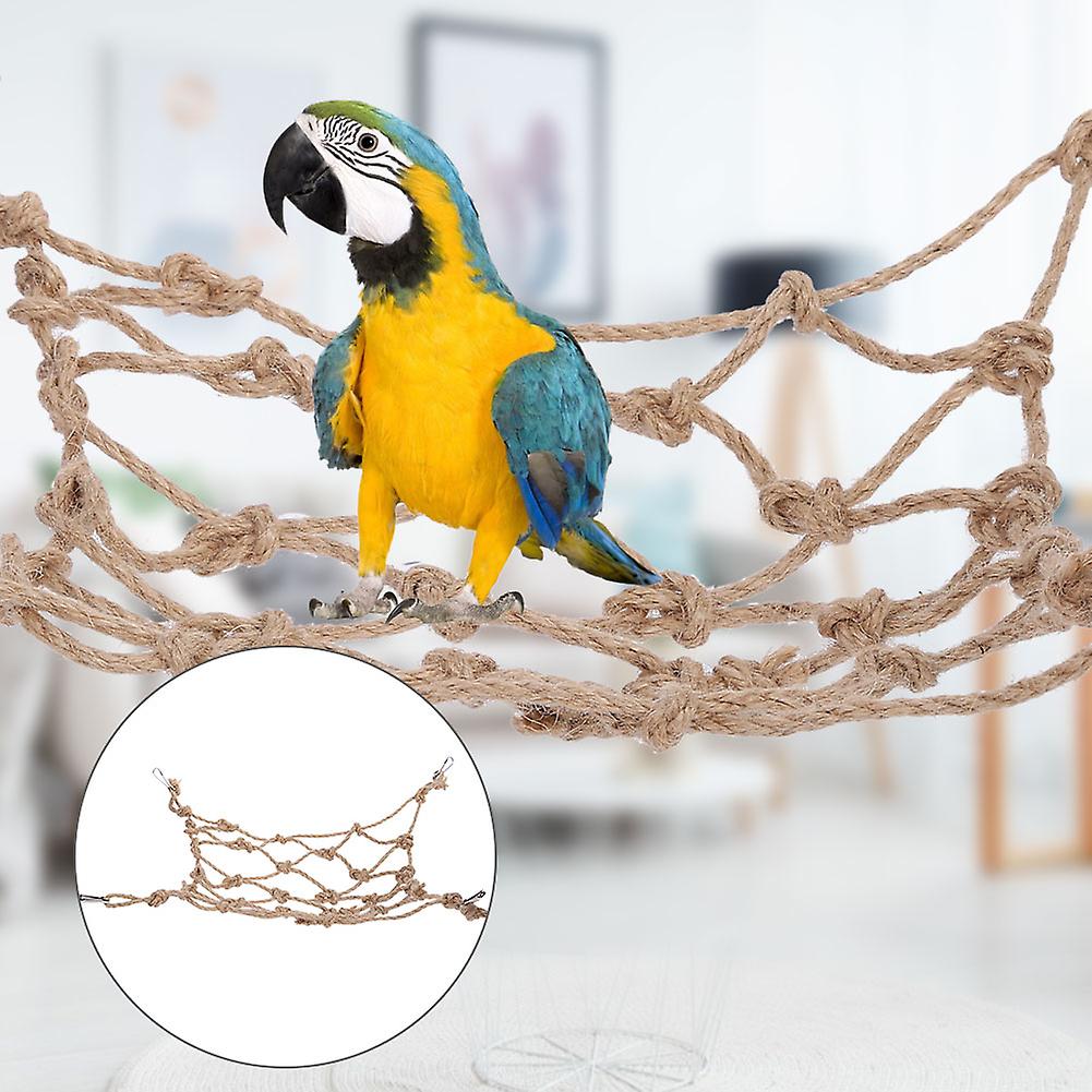 Hemp Rope Parrot Bird Climbing Net Hanging Rope Net Swing Play Rope Ladder Chew Toy (small)