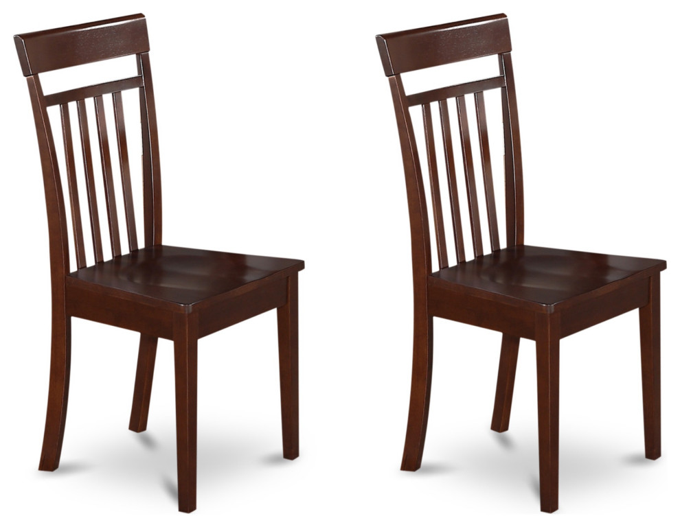 Set of 2 Chairs Capri Slat Back Chair For Dining Room With Wood Seat   Transitional   Dining Chairs   by Kolibri Decor  Houzz