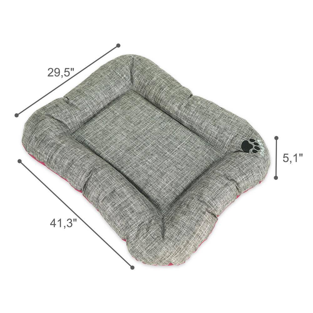 SUSSEXHOME Gray Waterproof Dog Pillow for Large Dogs - Tear-Resistant Washable Dog Bed BCB-GY-L