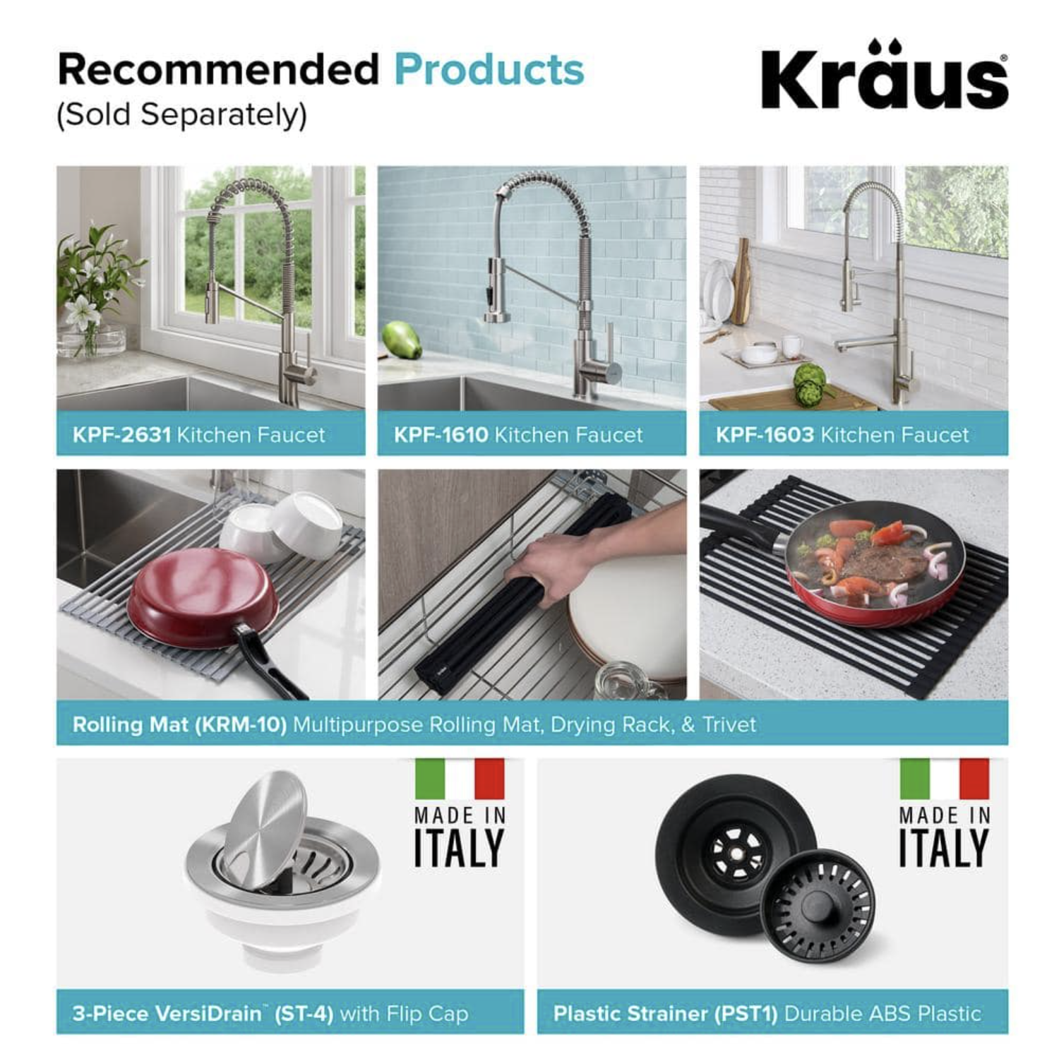 Kraus 33 Inch Dual Mount 50/50 Double Bowl Granite Kitchen Sink w/Topmount and Undermount Installation in Black Onyx