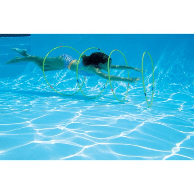 Water Sports Underwater Slalom Hoops Course Swimming Pool Kids Game Green