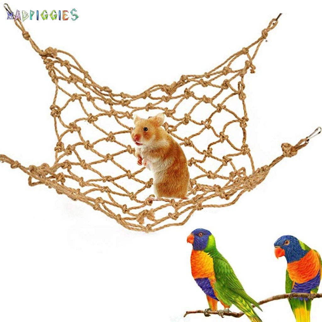 BadPiggies Pet Parrot Perch Bird Climbing Net Jungle Fever Swing Rope Animals Ladder Toys (19.7