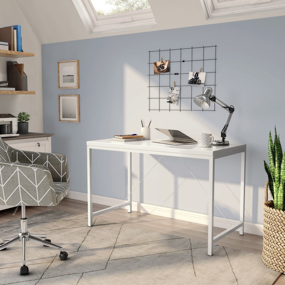 Gilbert Desk in White with White Frame