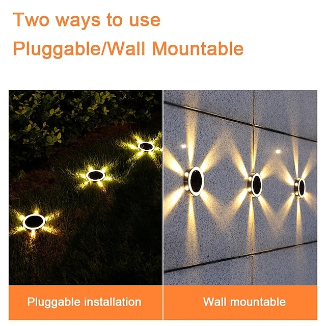 6LED Solar Lights Outdoor IP65 Waterproof Buried Light For Patio Lawn Stairs Steps Garden Decoration Outdoor Solar Lights