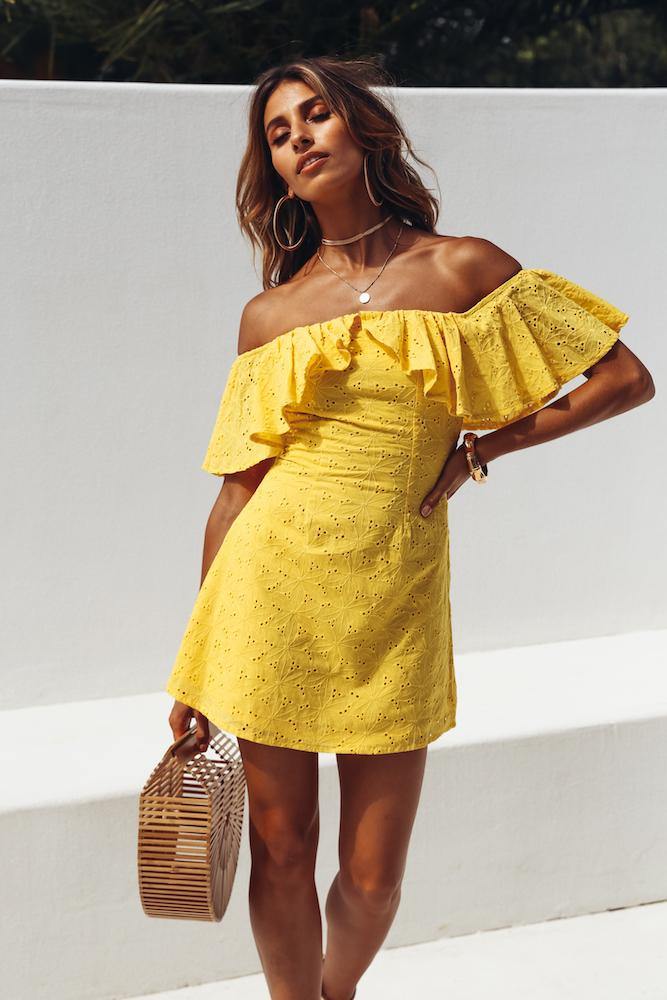 No Regrets Just Love Dress Yellow