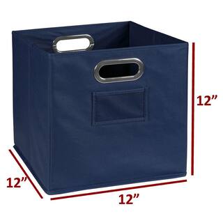 Regency 12 in. H x 12 in. W x 12 in. D Blue Fabric Cube Storage Bin 4-Pack HDCHTOTE4PKBE