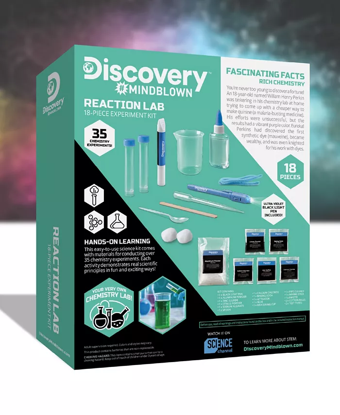 Discovery #MINDBLOWN Discovery Mindblown Reaction Lab Chemistry Set  18-Piece Experiment Kit