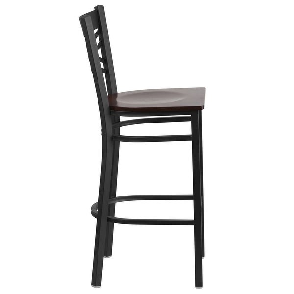 X'' Back Metal Restaurant Barstool - 17