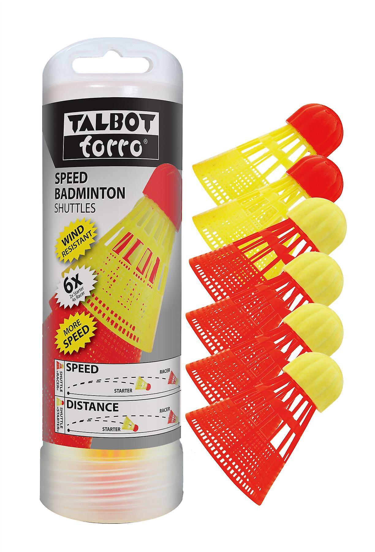 Talbot Torro Badminton Tech 350 Medium Nylon Shuttlecocks - White / Blue - 3 pcs