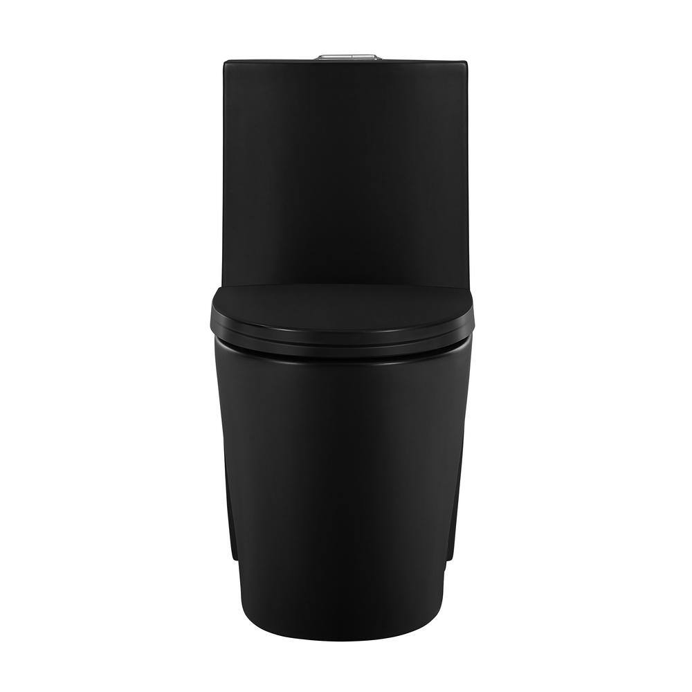 Swiss Madison St. Tropez 1-Piece 1.11.6 GPF Dual Flush Elongated Toilet in Matte Black Seat Included SM-1T254MB