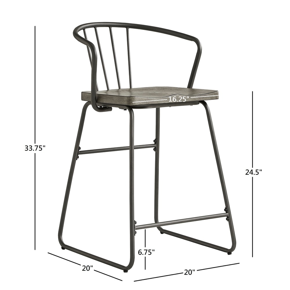 Mabel 42 inch Round Iron and Wood Counter Height Table or Dining Set by iNSPIRE Q Modern