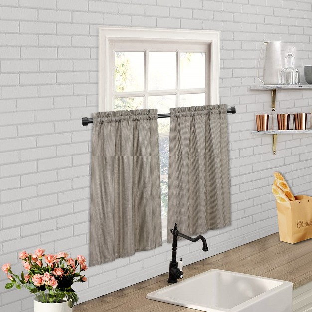 Trinity 210gsm Waffle Weave Short Kitchen Curtains Bathroom Window Curtains