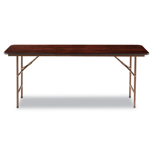 Alera Wood Folding Table， Rectangular， 71.88w x 17.75d x 29.13h， Mahogany (FT727218MY)