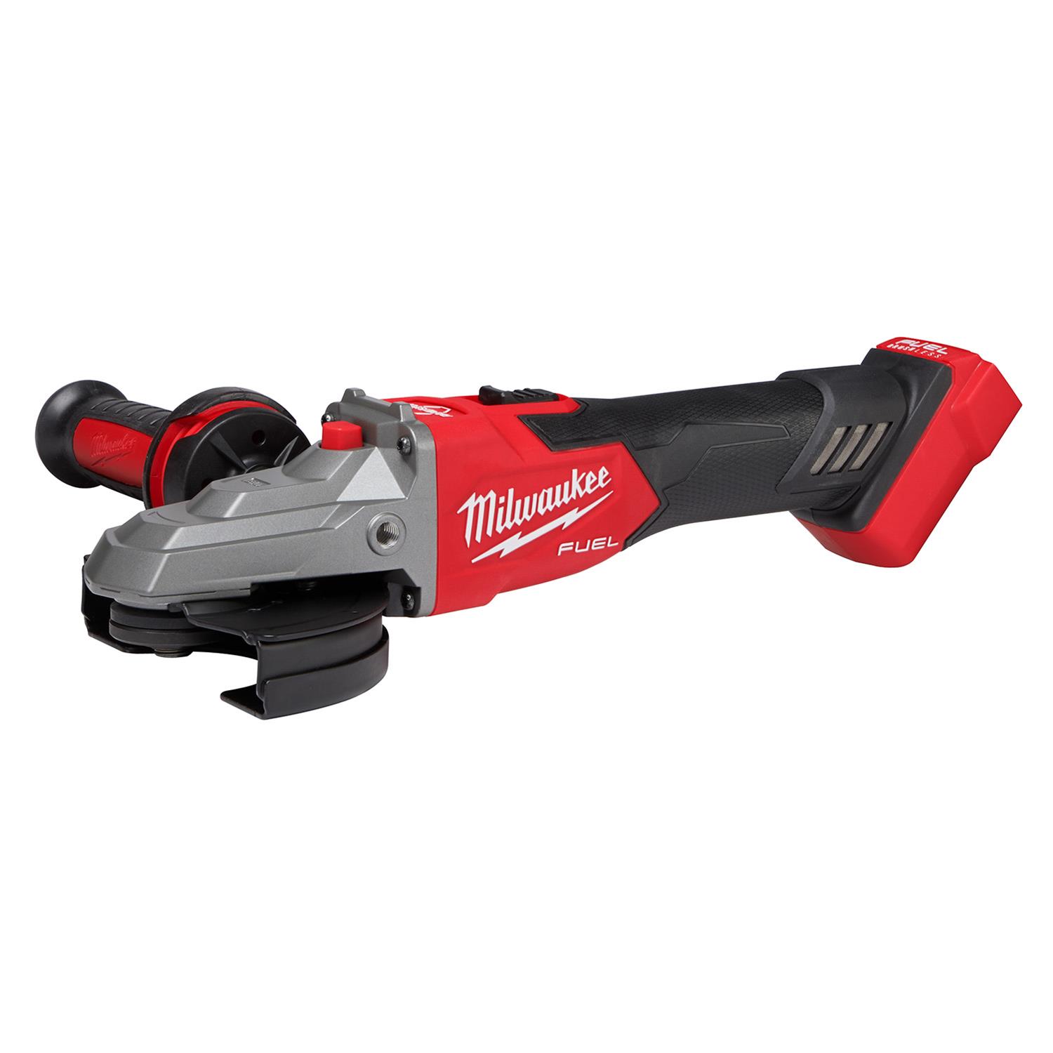 Milwaukee Tool 2887-20 Milwaukee M18 FUEL 5 in. Flathead Braking Angle Grinders with Slide Switch Lock-On