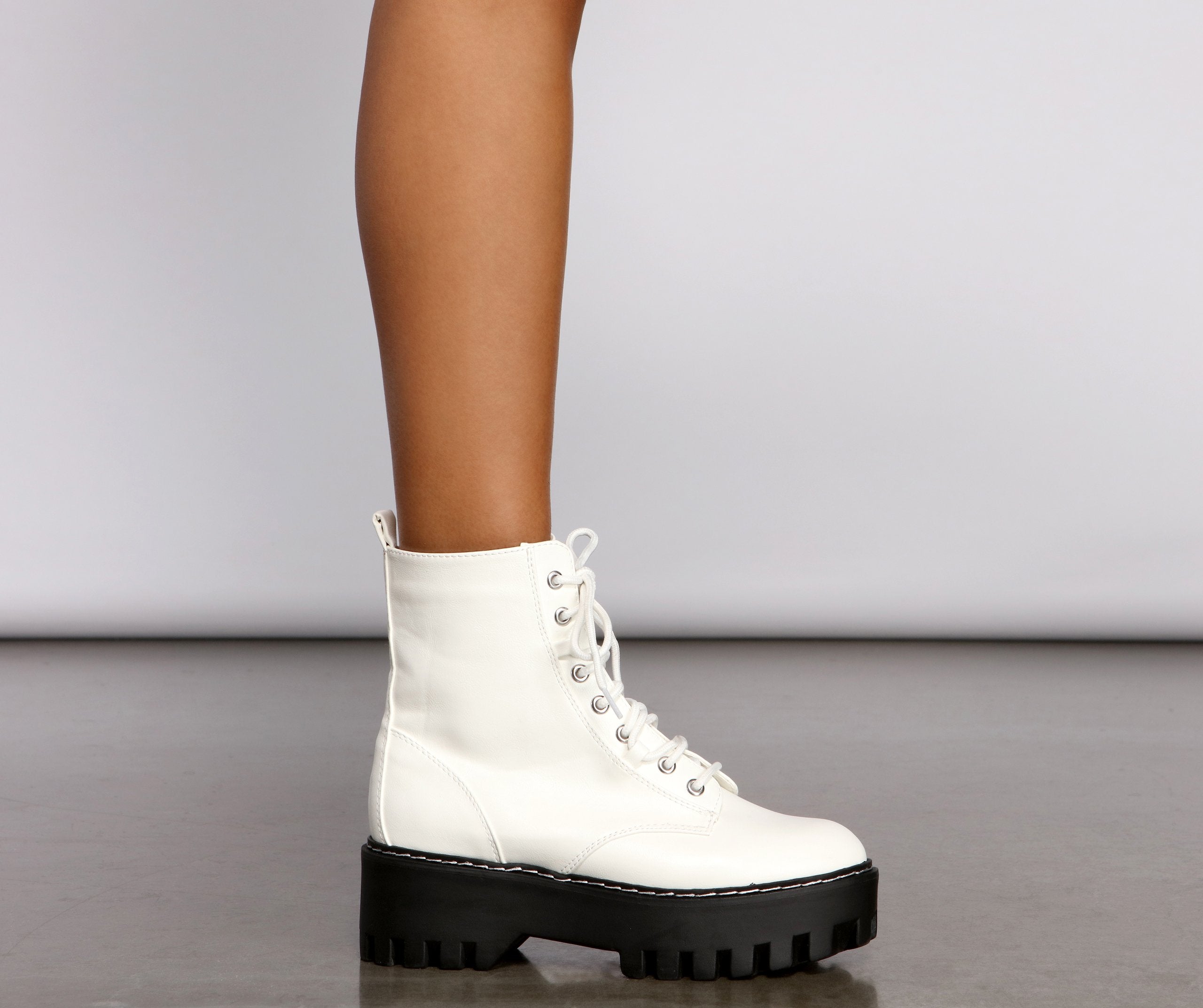 Add Some Edge Faux Leather Combat Boots