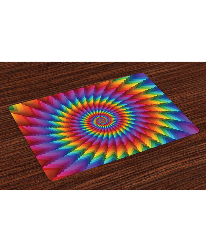 Ambesonne Trippy Place Mats Set of 4