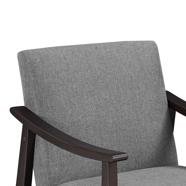 Yaheetech Fabric Accent Armchair With Rubber Wood Legs For Living Room Dark Gray