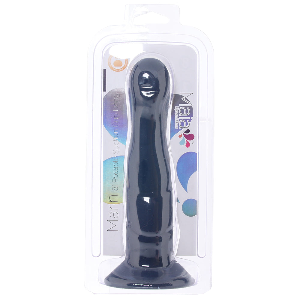 Marin 8 Inch Posable Silicone Dildo in Blue