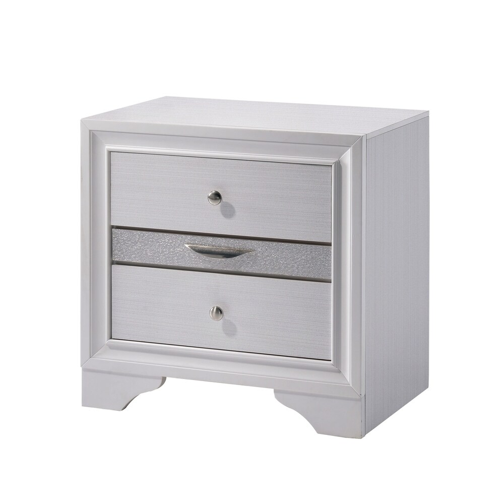 Relo Contemporary Solid Wood 3 Drawer Nightstand by Furniture of America