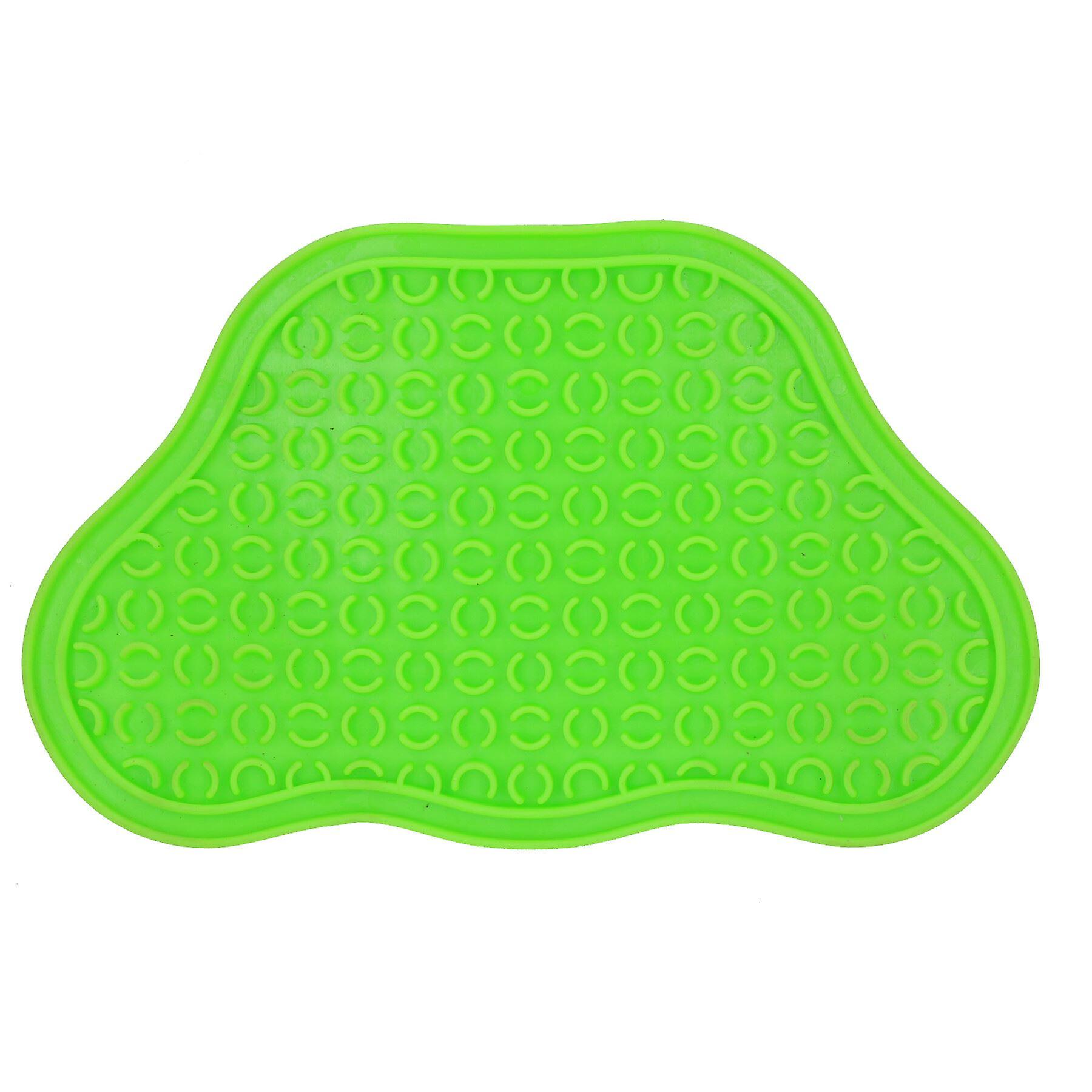 1PK Green Interactive Dog Slow Lick Mat With Suction Cups Food Accessories