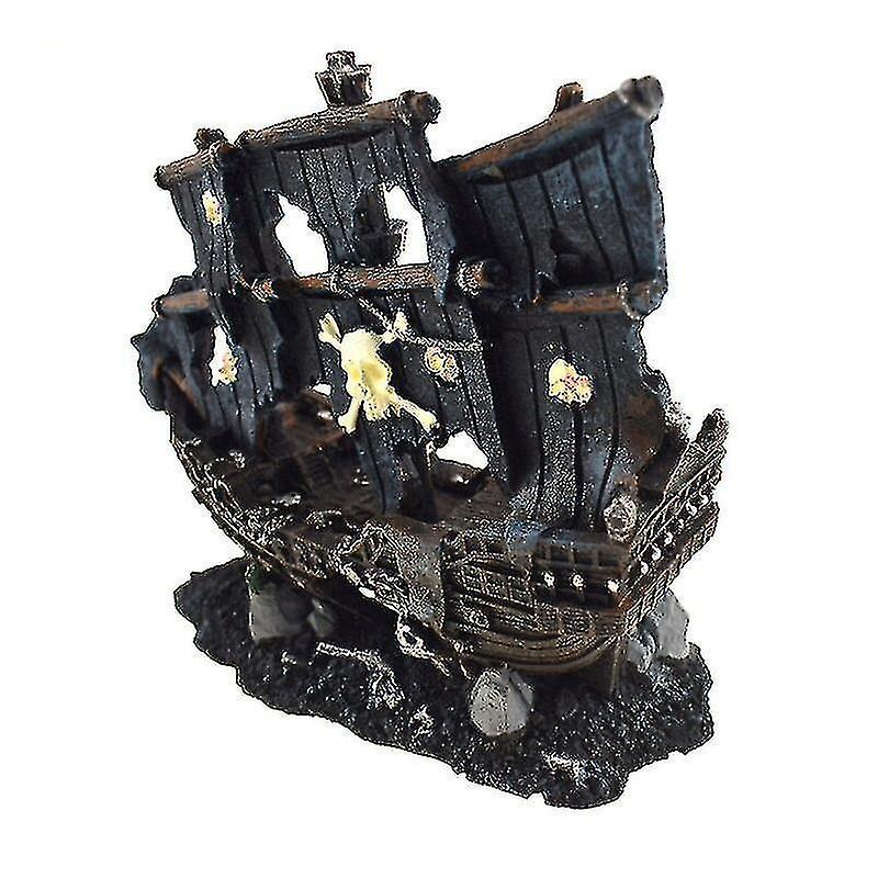 Resin Pirate Ship Decoration Aquarium Beautification Fish Tank Decoration Shipwreck Decoration Ship