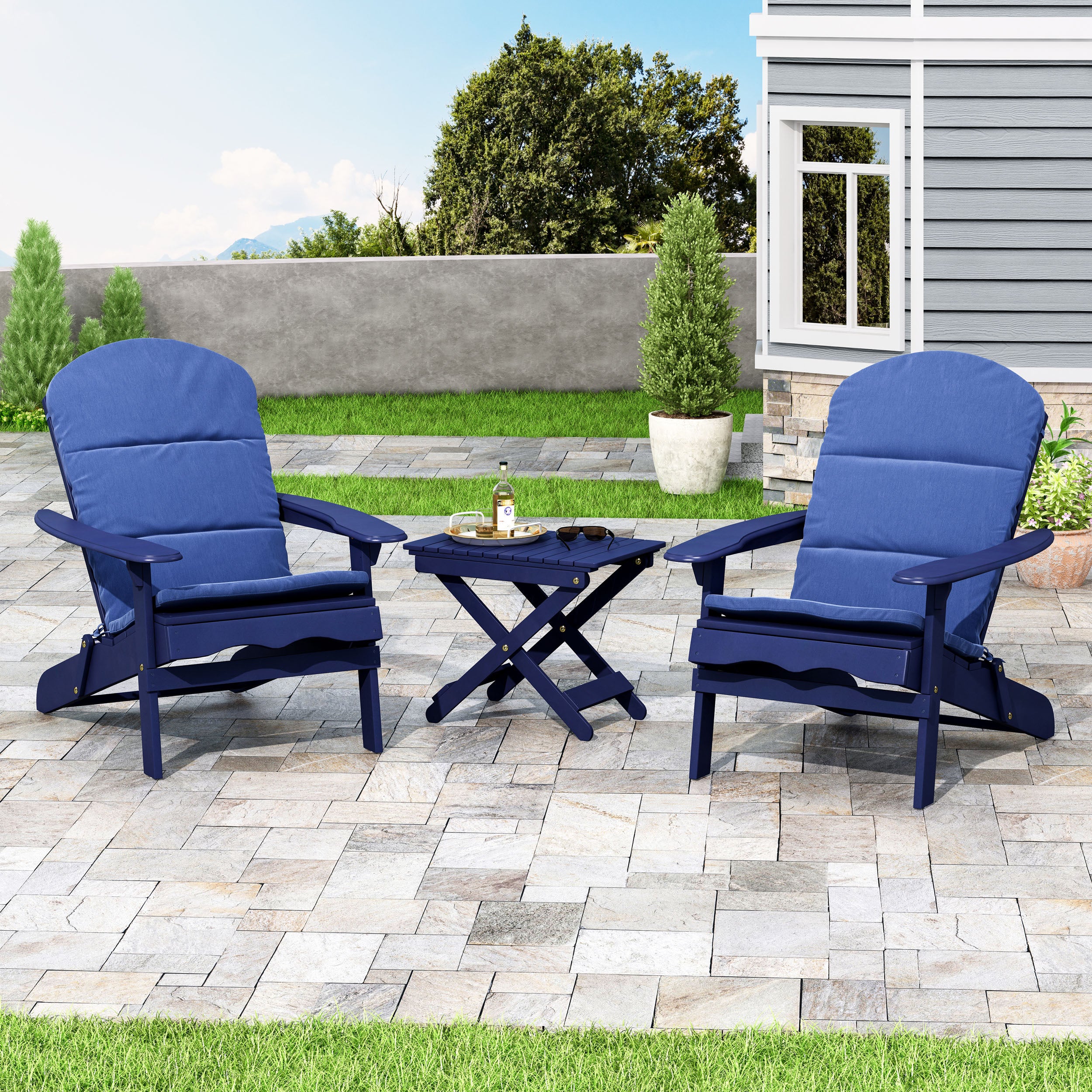 Reed Outdoor 2 Seater Acacia Wood Chat Set with Water Resistant Cushions