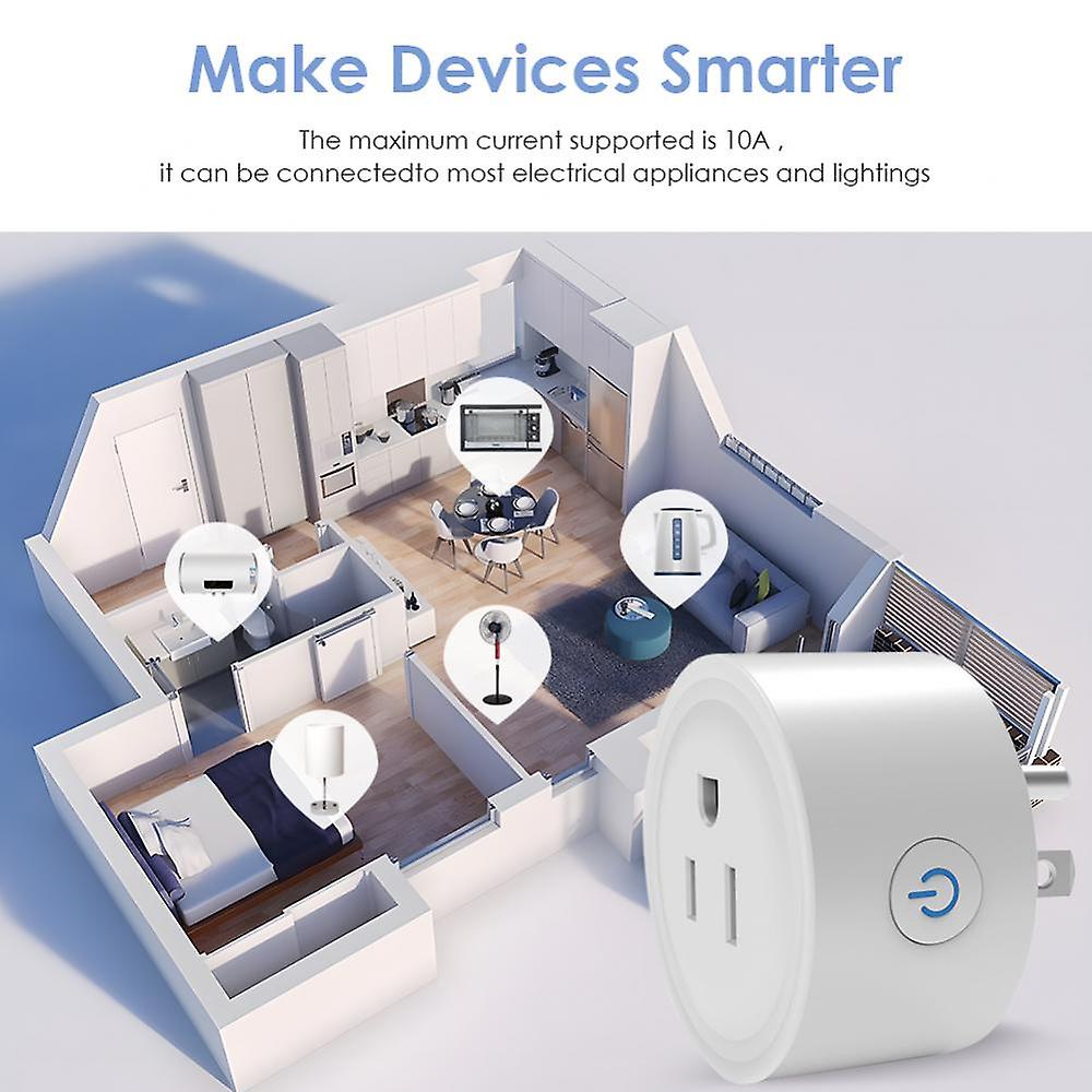 Aubess 16/20a Us Wifi Tuya Smart Plug Socket Smart Home Remote Control Timing Seting Smart