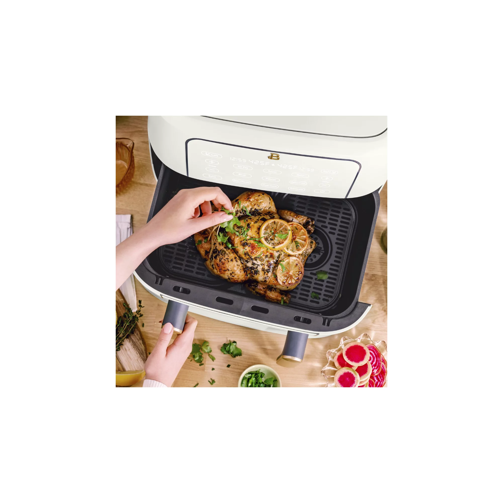 Beautiful 9QT TriZone Air Fryer， White Icing by Drew Barrymore