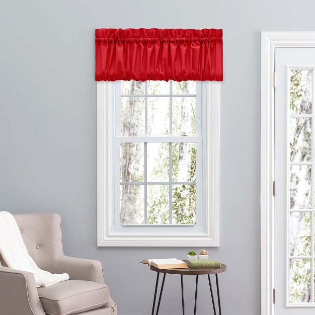 Rod Pocket High Quality Fabric Solid Color Window Balloon Valance 60 quot x15 quot Red